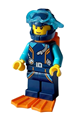 Arctic Explorer Diver - Male, Dark Blue Diving Suit and Helmet, Orange Air Tanks and Flippers, Trans-Light Blue Diver Mask, Closed Smile - cty1639