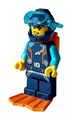 Arctic Explorer Diver - Female, Dark Blue Diving Suit and Helmet, Orange Air Tanks and Flippers, Trans-Light Blue Diver Mask - cty1640