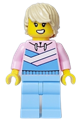 Tuk Tuk Driver - Female, Bright Pink Hoodie, Bright Light Blue Legs, Tan Hair - cty1642