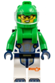 Astronaut - Male, Bright Green Helmet, Bright Green Backpack with Solar Panel, White Suit with Bright Green Arms - cty1694