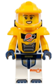 Astronaut - Female, Bright Light Orange Helmet, Bright Light Orange Armor, White Suit with Bright Light Orange Arms - cty1695