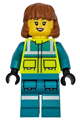 Ambulance Driver - Female, Dark Turquoise and Neon Yellow Safety Vest, Legs with Silver Reflective Stripes, Dark Orange Mid Length Hair - cty1720