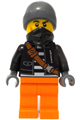 Police - City Bandit Crook Male, Black Jacket, Orange Legs, Dark Bluish Gray Beanie, Black Bandana - cty1737