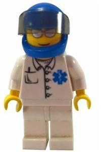 Doctor - EMT Star of Life Button Shirt, White Legs, Blue Helmet, Trans-Black Visor doc022