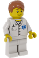Doctor - EMT Star of Life Button Shirt, White Legs, Dark Orange Short Tousled Hair - doc035