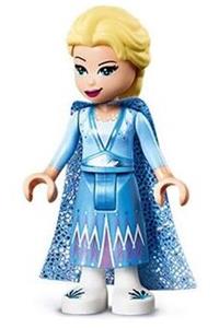 Elsa - glitter cape with two tails, medium blue skirt with white shoes dp069