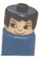 Duplo 2 x 2 x 2 Figure Brick Early, Female on Blue Base, Black Hair, Eyelashes, Nose - dupfig031