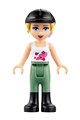Friends Stephanie, Sand Green Riding Pants, Black Riding Helmet, Lavender Bow, White Top with Stars - frnd157