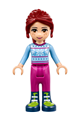 Friends Mia, Magenta Trousers, Bright Light Blue Snowflake Sweater Top - frnd212