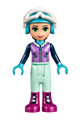 Friends Emma, Light Aqua Trousers, Medium Lavender Ski Vest, Helmet, Goggles - frnd216