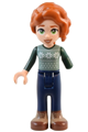 Friends Autumn - Sand Green Sweater Vest, Dark Blue Trousers, Nougat and Reddish Brown Boots - frnd667