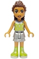 Friends Andrea (Adult) - Flat Silver Skirt, Lime Halter Top and Boots - frnd708
