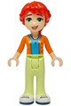 Friends Mia (Adult) - Dark Azure Shirt, Orange Sweater, Yellowish Green Pants, White Shoes with Dark Blue Soles and Laces - frnd722