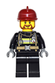 Fire - Reflective Stripes with Utility Belt, Black Legs, Dark Red Fire Helmet, Brown Beard Rounded - game015