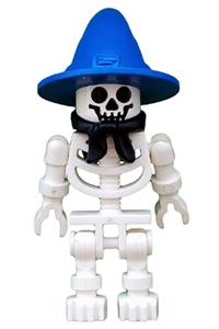 Skeleton with standard skull, blue wizard / witch hat, bandana gen005