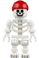 Skeleton with Standard Skull, Red Rounded Top Bandana - gen067