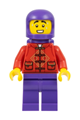 Lunar New Year Parade Participant - Male, Red Tang Shirt, Dark Purple Legs, Space Helmet, and Air Tanks - hol319
