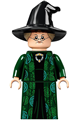 Professor Minerva McGonagall, Dark Green Robe and Cape, Hat with Hair - hp274
