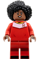 Soccer Player, Female, Red Uniform, Medium Brown Skin, Black Bushy Hair - idea129