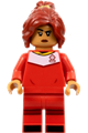 Soccer Player, Female, Red Uniform, Medium Nougat Skin, Dark Red Ponytail - idea141