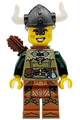 Viking Archer - male, olive green tunic, dark orange legs with loincloth, pearl dark gray helmet, quiver - idea168