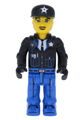 Police (Junior-Figure) with blue legs, black jacket, Black Cap with Star - js016