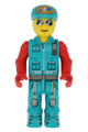 Crewman (Junior-Figure) with Dark Turquoise Vest and Pants, Red Arms - js027
