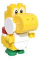 Yellow Yoshi - White Tile, Round 1 x 1 Quarter on Front - mar0100