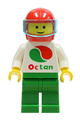 Octan - White Logo, Green Legs, Red Helmet, Trans-Light Blue Visor - oct003