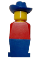 Legoland - Red Torso, Blue Legs, Blue Cowboy Hat - old051