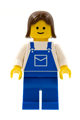 Overalls Blue with Pocket, Blue Legs, Brown Female Hair - ovr018