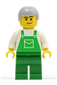 Overalls Green with Pocket, Green Legs, Light Bluish Gray Male Hair - ovr032