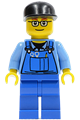 Male with Overalls with Tools in Pocket Blue, Black Cap, Glasses - ovr039