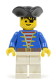 Pirate with Blue Jacket White Legs, Black Pirate Triangle Hat - pi006