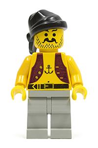 Pirate with Anchor Shirt, Light Gray Legs, Black Bandana pi012