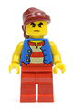 Pirate with Blue Vest, Red Legs, Dark Red Bandana, Bushy Eyebrows - pi145