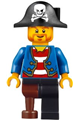 Pirate with Blue Jacket, Black Leg with Peg Leg, Black Pirate Hat with Skull - pi146