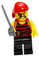 Pirate 1 with Black and Red Stripes, Black Legs, Eyepatch - pi159