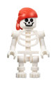 Skeleton - Standard Skull, Bent Arms Vertical Grip, Red Bandana with Double Tail in Back - pi195