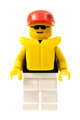 Plain Black Torso with Yellow Arms, White Legs, Sunglasses, Red Cap, Life Jacket - pln008