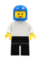 Plain White Torso with White Arms, Black Legs, Blue Classic Helmet - pln052
