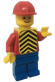 Plain Red Torso with Red Arms, Blue Legs, Red Construction Helmet, Yellow Chevron Vest - pln056