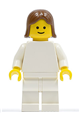 Plain White Torso with White Arms, White Legs, Brown Female Hair - pln142