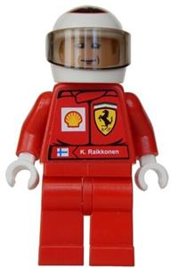 F1 Ferrari - K. Raikkonen with Helmet White Printed - with Torso Sticker rac035s