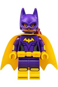 Batgirl with yellow cape and dual sided head with smile/annoyed pattern sh305