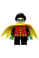 Robin - green mask and hands, black short legs, yellow scalloped cape - sh588