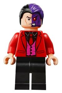 Two-Face - black shirt, red tie and jacket sh594