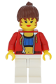 Female with crop top and navel pattern - lego logo on back, reddish brown hair - stu010b