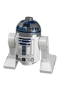 R2-D2 with flat silver head, dark blue printing, lavender dots, small receptor - sw0527a