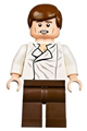 Han Solo, reddish brown legs without holster pattern, dual sided head, cheek lines - sw0612